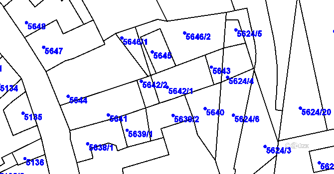 Parcela st. 5642/1 v KÚ Kladno, Katastrální mapa