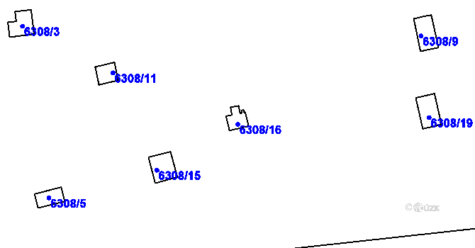 Parcela st. 6308/16 v KÚ Kladno, Katastrální mapa