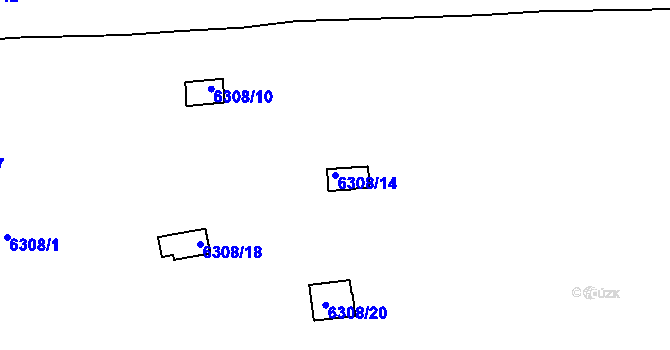 Parcela st. 6308/14 v KÚ Kladno, Katastrální mapa