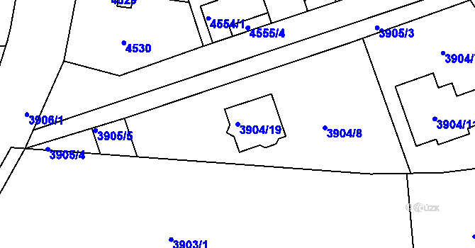 Parcela st. 3904/19 v KÚ Kladno, Katastrální mapa
