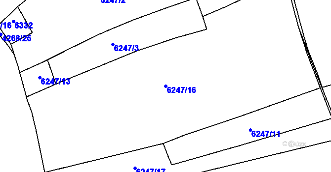 Parcela st. 6247/16 v KÚ Kladno, Katastrální mapa