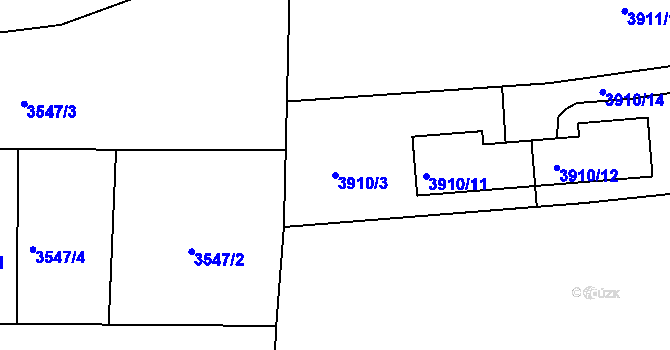 Parcela st. 3910/3 v KÚ Kladno, Katastrální mapa