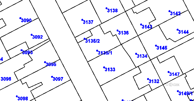 Parcela st. 3135/1 v KÚ Kladno, Katastrální mapa