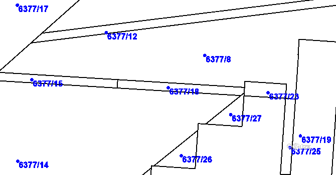 Parcela st. 6377/18 v KÚ Kladno, Katastrální mapa