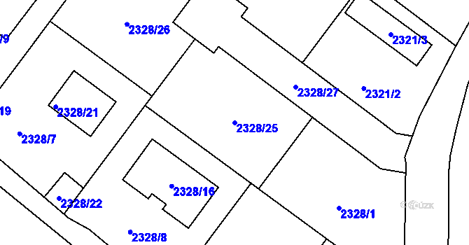 Parcela st. 2328/25 v KÚ Kladno, Katastrální mapa