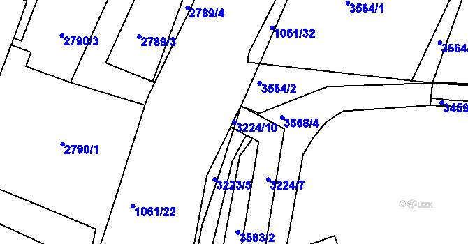 Parcela st. 3224/10 v KÚ Kladno, Katastrální mapa