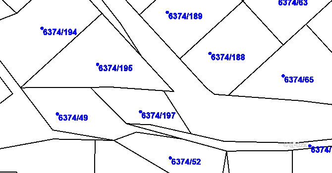 Parcela st. 6374/196 v KÚ Kladno, Katastrální mapa