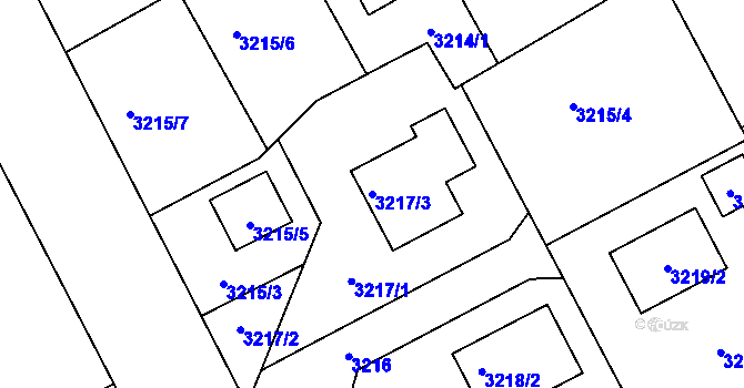 Parcela st. 3217/3 v KÚ Kladno, Katastrální mapa