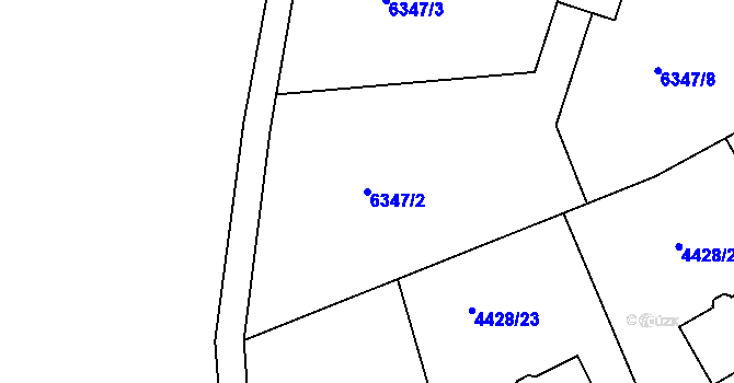 Parcela st. 6347/2 v KÚ Kladno, Katastrální mapa
