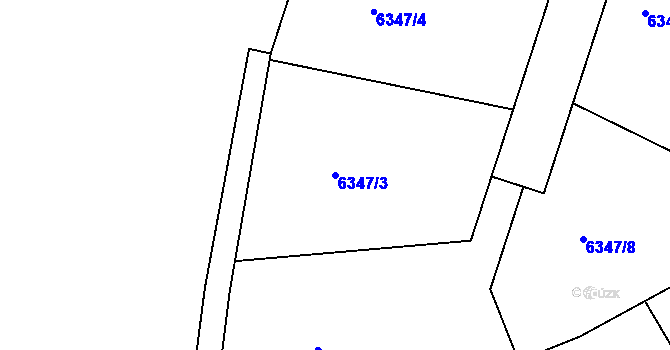 Parcela st. 6347/3 v KÚ Kladno, Katastrální mapa