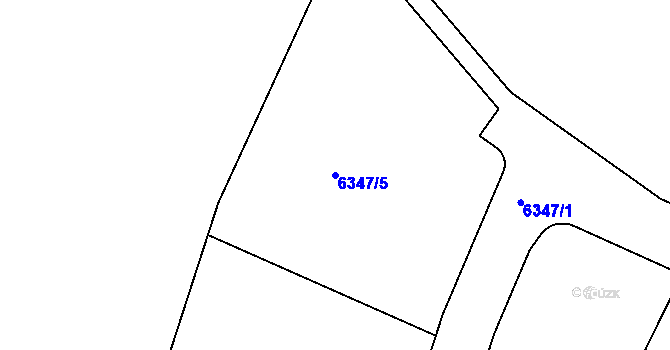 Parcela st. 6347/5 v KÚ Kladno, Katastrální mapa