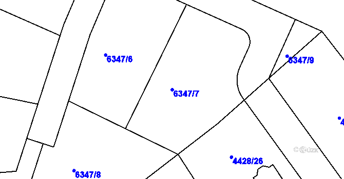 Parcela st. 6347/7 v KÚ Kladno, Katastrální mapa
