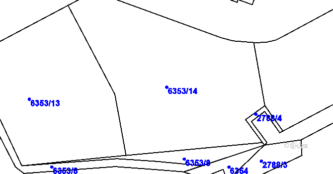 Parcela st. 6353/14 v KÚ Kladno, Katastrální mapa