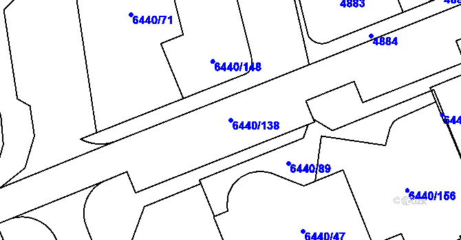 Parcela st. 6440/138 v KÚ Kladno, Katastrální mapa