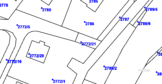 Parcela st. 2772/21 v KÚ Kladno, Katastrální mapa