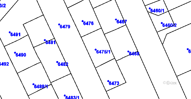 Parcela st. 6475/1 v KÚ Kladno, Katastrální mapa