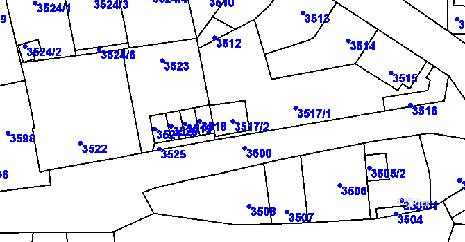 Parcela st. 3517/2 v KÚ Kladno, Katastrální mapa