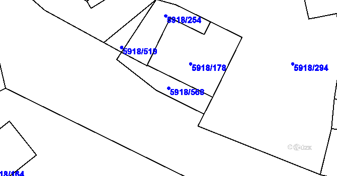 Parcela st. 5918/568 v KÚ Kladno, Katastrální mapa