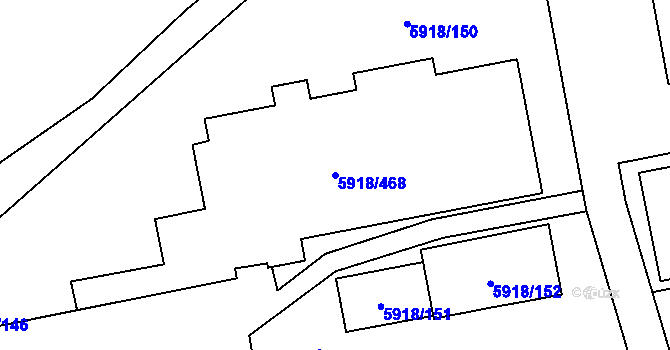 Parcela st. 5918/468 v KÚ Kladno, Katastrální mapa