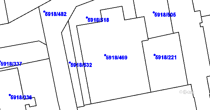 Parcela st. 5918/469 v KÚ Kladno, Katastrální mapa