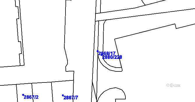 Parcela st. 2868/17 v KÚ Kročehlavy, Katastrální mapa