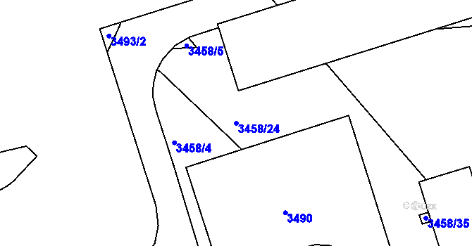 Parcela st. 3458/24 v KÚ Kročehlavy, Katastrální mapa