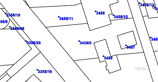 Parcela st. 3458/6 v KÚ Kročehlavy, Katastrální mapa