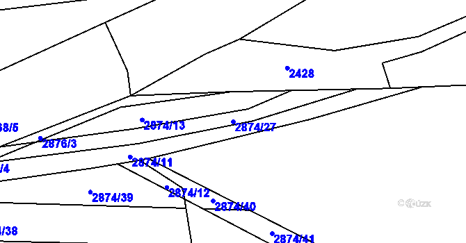 Parcela st. 2874/27 v KÚ Kročehlavy, Katastrální mapa