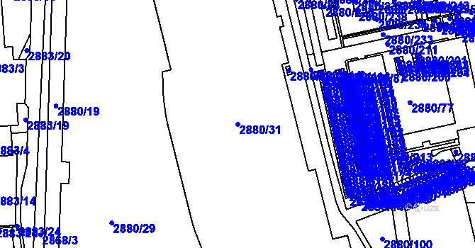 Parcela st. 2880/31 v KÚ Kročehlavy, Katastrální mapa