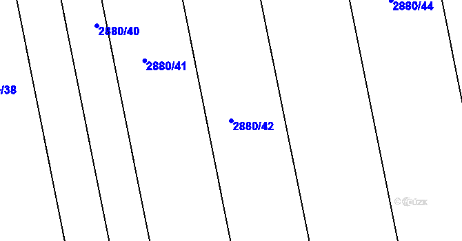 Parcela st. 2880/42 v KÚ Kročehlavy, Katastrální mapa