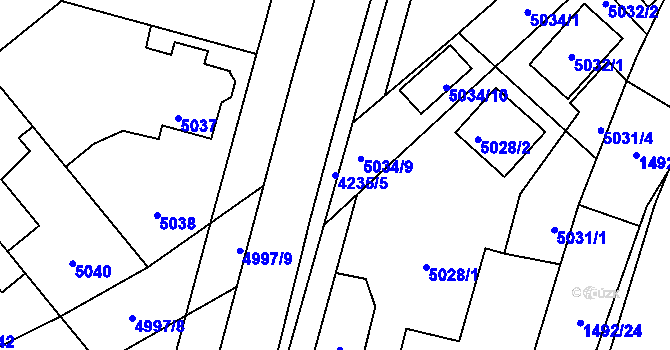 Parcela st. 4235/5 v KÚ Kročehlavy, Katastrální mapa