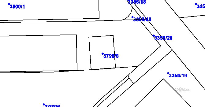 Parcela st. 3798/8 v KÚ Kročehlavy, Katastrální mapa