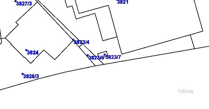 Parcela st. 3823/7 v KÚ Kročehlavy, Katastrální mapa