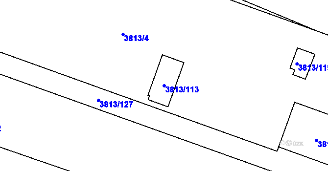 Parcela st. 3813/113 v KÚ Kročehlavy, Katastrální mapa