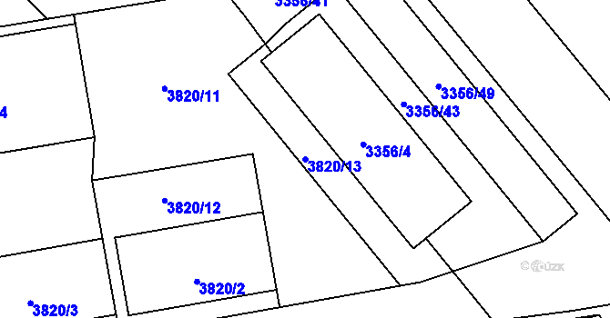 Parcela st. 3820/13 v KÚ Kročehlavy, Katastrální mapa