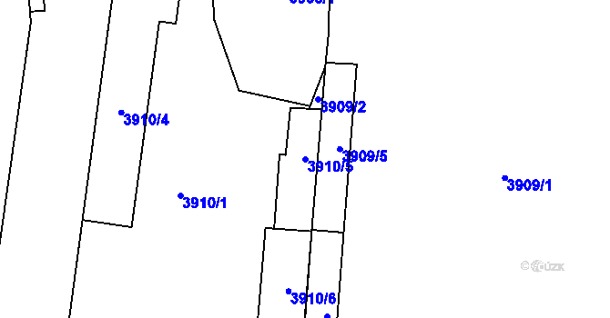 Parcela st. 3910/5 v KÚ Kročehlavy, Katastrální mapa