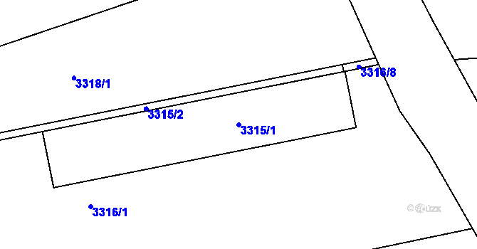 Parcela st. 3315/1 v KÚ Kročehlavy, Katastrální mapa