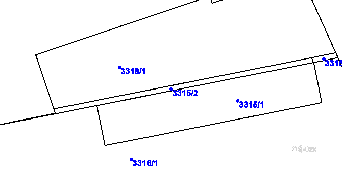 Parcela st. 3315/2 v KÚ Kročehlavy, Katastrální mapa