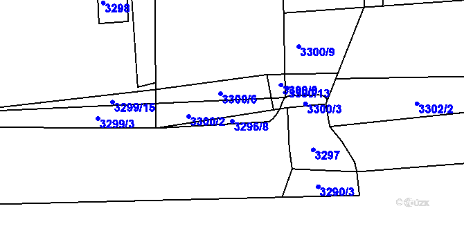 Parcela st. 3296/8 v KÚ Kročehlavy, Katastrální mapa
