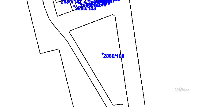 Parcela st. 2880/100 v KÚ Kročehlavy, Katastrální mapa