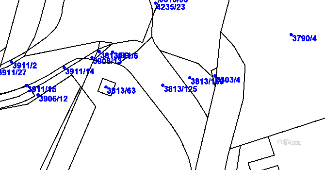 Parcela st. 3813/125 v KÚ Kročehlavy, Katastrální mapa