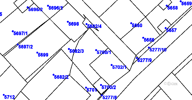 Parcela st. 5700/1 v KÚ Kročehlavy, Katastrální mapa