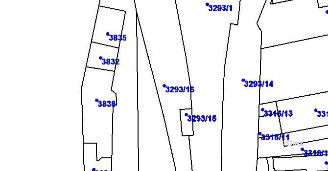 Parcela st. 3293/16 v KÚ Kročehlavy, Katastrální mapa