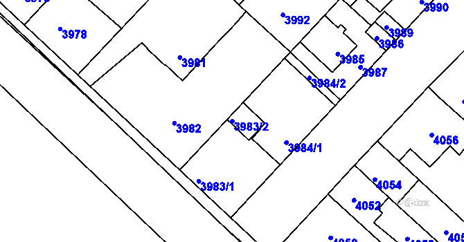 Parcela st. 3983/2 v KÚ Kročehlavy, Katastrální mapa