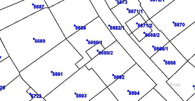 Parcela st. 5690/2 v KÚ Kročehlavy, Katastrální mapa