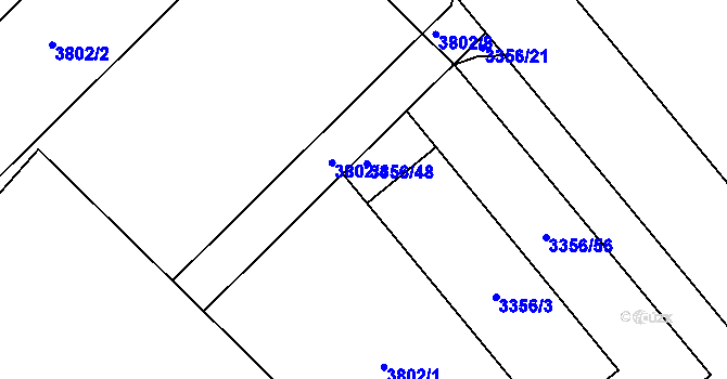 Parcela st. 3356/48 v KÚ Kročehlavy, Katastrální mapa