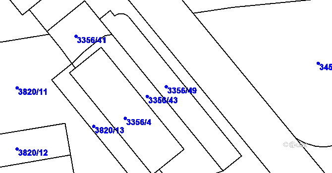 Parcela st. 3356/49 v KÚ Kročehlavy, Katastrální mapa