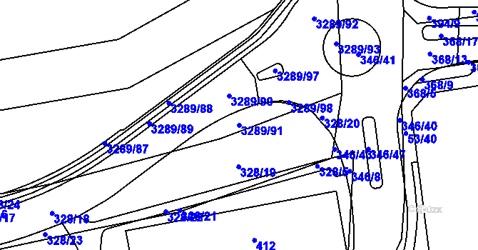 Parcela st. 3289/91 v KÚ Kročehlavy, Katastrální mapa