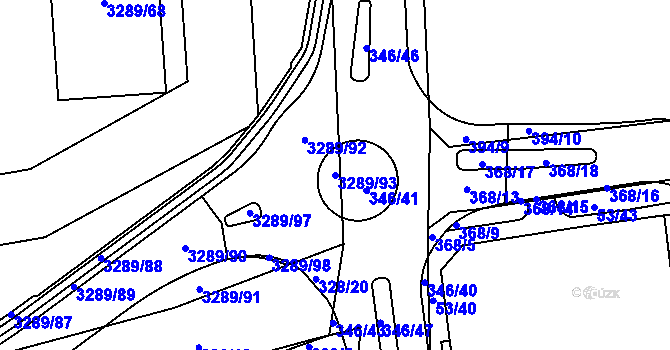 Parcela st. 3289/93 v KÚ Kročehlavy, Katastrální mapa