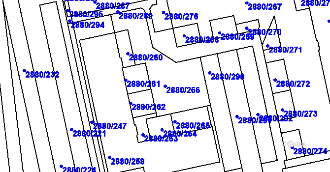 Parcela st. 2880/266 v KÚ Kročehlavy, Katastrální mapa